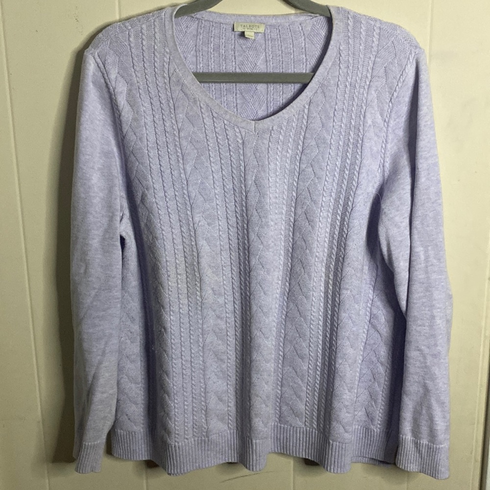 Talbots Petite Lilac Cotton Sweater